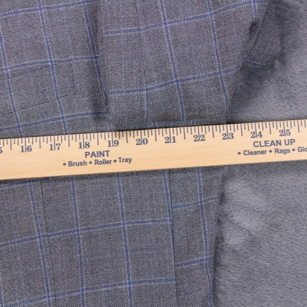 Hart Shaffner Marx Mens 44R Gray Check Windowpane‎ Sport Coat Blazer Jacket USA
